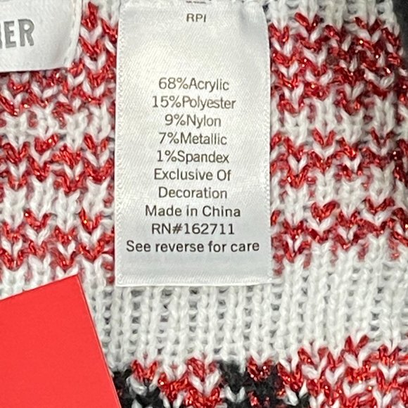 Candy Cane Heart Skirt Medium Black Celebrate Together NWT New Christmas Holiday - Picture 5 of 6